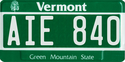 VT license plate AIE840