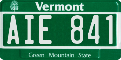 VT license plate AIE841