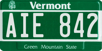 VT license plate AIE842