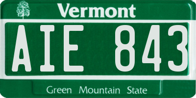 VT license plate AIE843