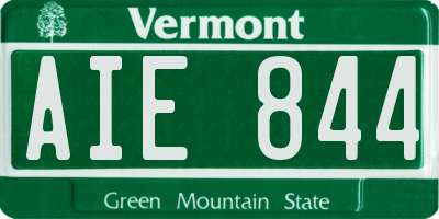 VT license plate AIE844