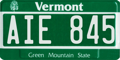 VT license plate AIE845