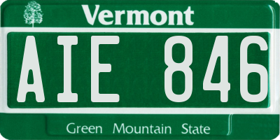 VT license plate AIE846