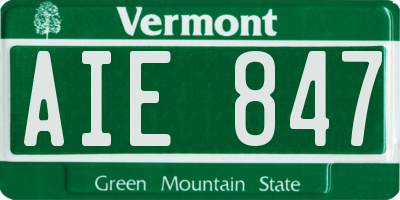 VT license plate AIE847