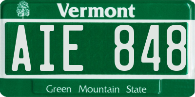 VT license plate AIE848