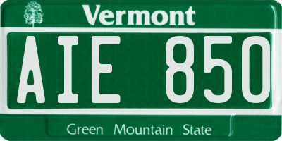 VT license plate AIE850
