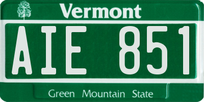 VT license plate AIE851