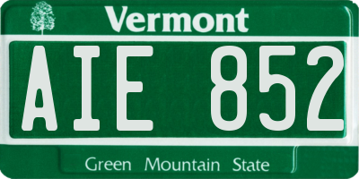 VT license plate AIE852