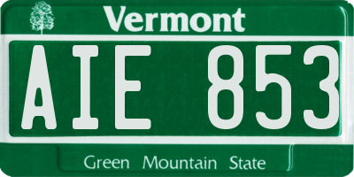 VT license plate AIE853