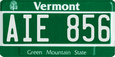 VT license plate AIE856