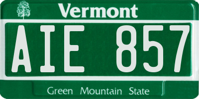 VT license plate AIE857