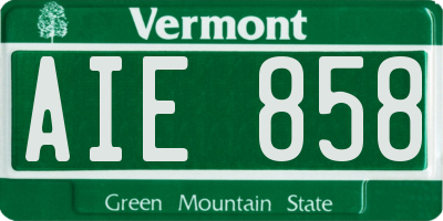 VT license plate AIE858