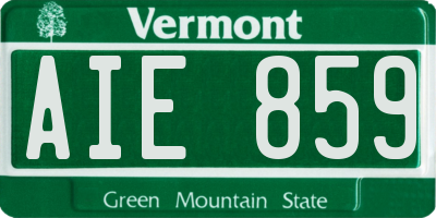 VT license plate AIE859