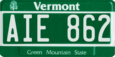 VT license plate AIE862