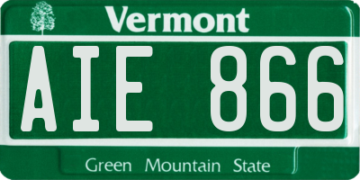 VT license plate AIE866