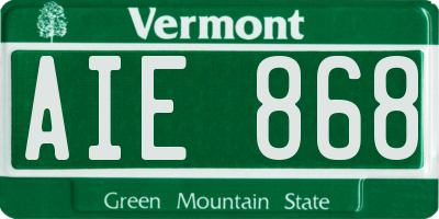 VT license plate AIE868