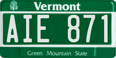 VT license plate AIE871