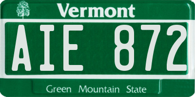 VT license plate AIE872
