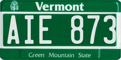 VT license plate AIE873