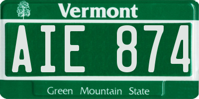 VT license plate AIE874