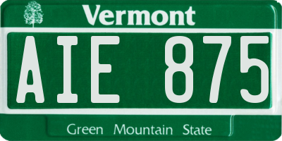 VT license plate AIE875