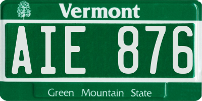 VT license plate AIE876
