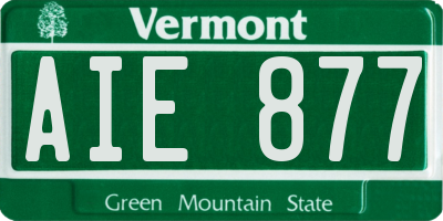 VT license plate AIE877