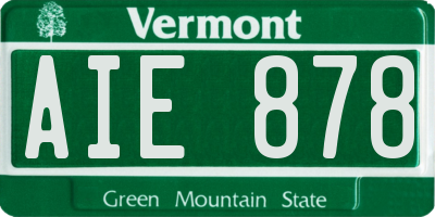 VT license plate AIE878
