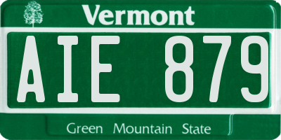 VT license plate AIE879