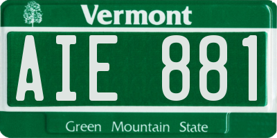 VT license plate AIE881