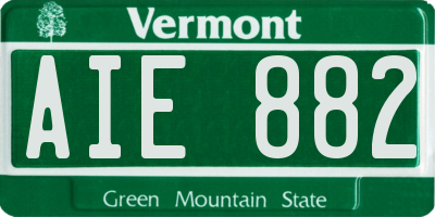 VT license plate AIE882