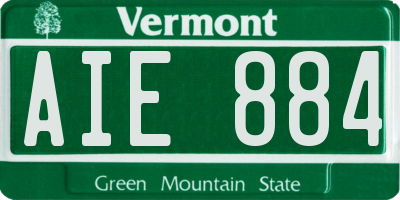 VT license plate AIE884