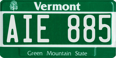 VT license plate AIE885