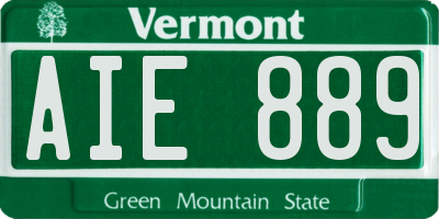VT license plate AIE889
