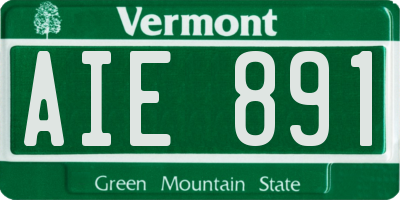 VT license plate AIE891