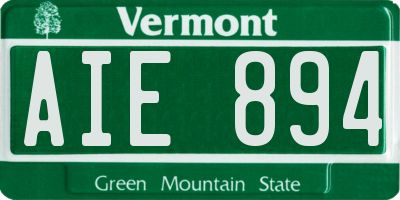 VT license plate AIE894