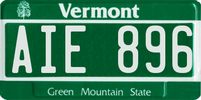 VT license plate AIE896