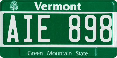 VT license plate AIE898