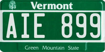 VT license plate AIE899