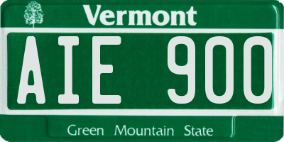 VT license plate AIE900