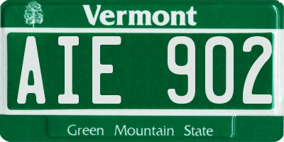 VT license plate AIE902