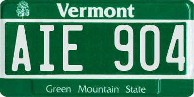 VT license plate AIE904