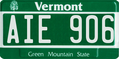 VT license plate AIE906