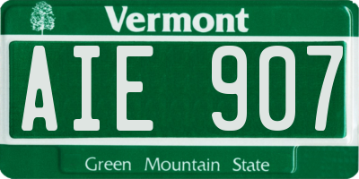 VT license plate AIE907