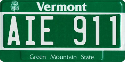 VT license plate AIE911