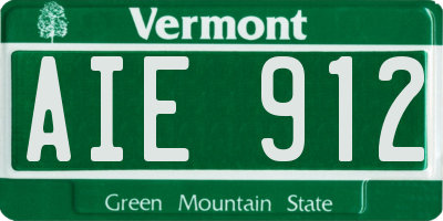 VT license plate AIE912
