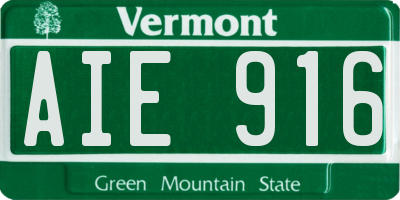VT license plate AIE916