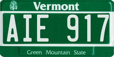 VT license plate AIE917