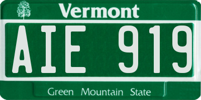 VT license plate AIE919