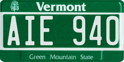 VT license plate AIE940